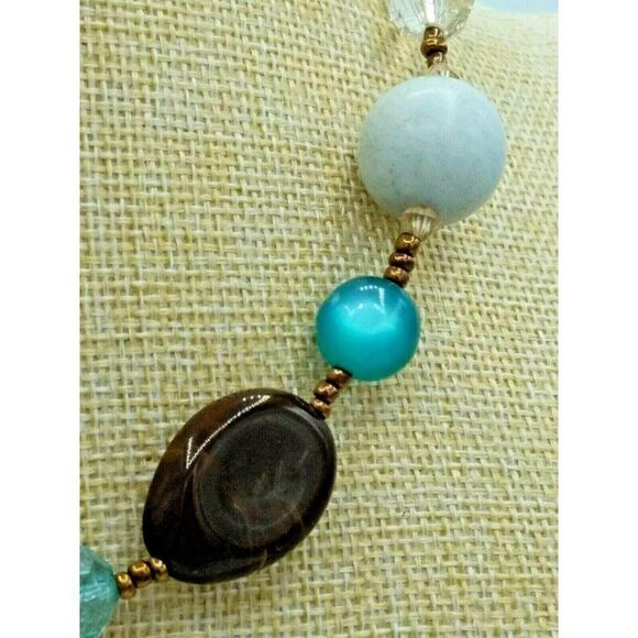 Beaded Choker Necklace Chunky Glass - Picture 3 of 5